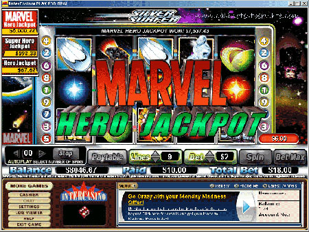  Online Casino Slotmachine mit Gewinn eines Marvel Hero Jackpots 